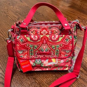 NWT Oilily Red Paisley Handbag Crossbody/Shoulder